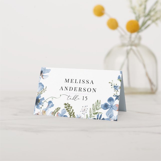 Boho Chic Floral Wedding Place Cards  (Front)