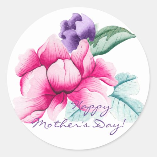 Boho Chic Flowers  Happy Mothers Day Stickers