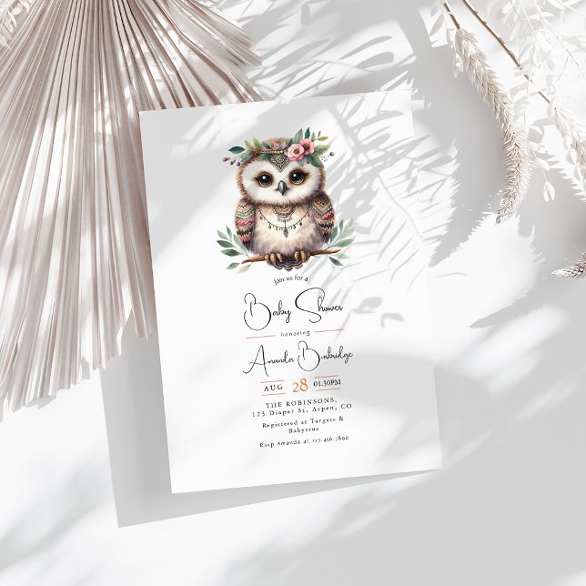 Boho Chic Foest Woodland Animals Baby Shower Invitation (Boho Chic Foest Woodland Animals Baby Shower Invitation)