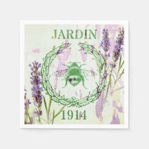 boho chic french country lavender vintage bee paper napkins