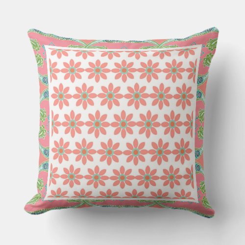 BOHO Chic Fun Cottage Floral Style Your Name Room Throw Pillow