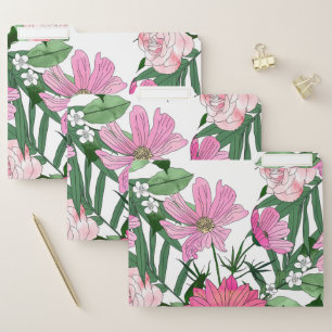Boho chic garden floral design file folder