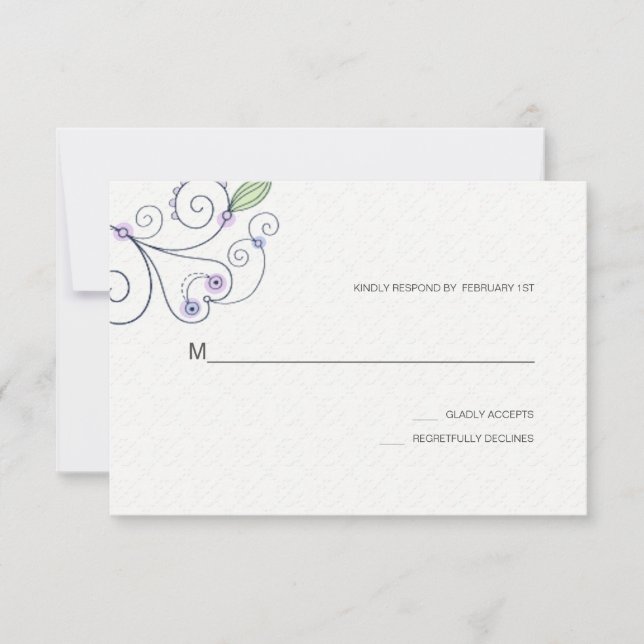 BOHO Chic Garden Wedding Purple RSVP (Front)