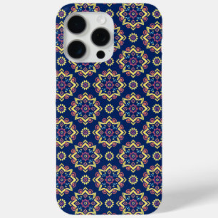 Boho Chic Geometric Floral Pattern iPhone 15 Pro Max Case