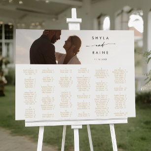 Boho Chic Gold and White Photo Seating Chart Foam Board