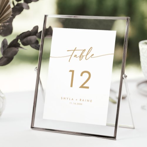 Boho Chic Gold and White Wedding Table Numbers