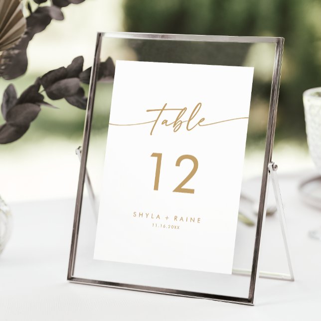 Boho Chic Gold and White Wedding Table Numbers (Creator Uploaded)