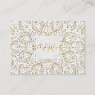 Boho Chic gold mandala design Business Card