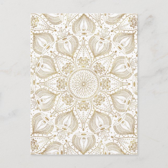 Boho Chic gold mandala design Postcard (Front)