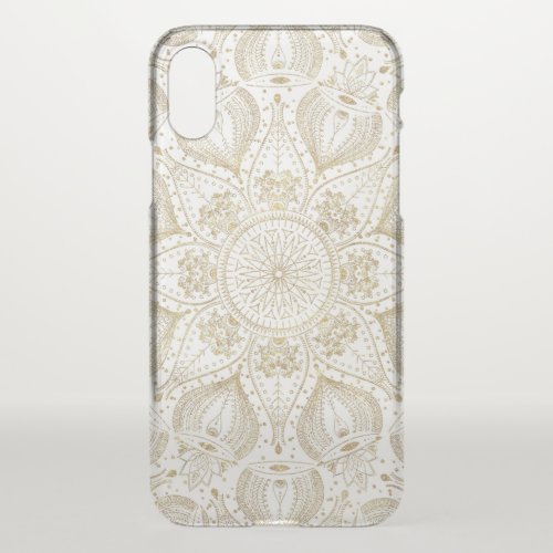 Boho Chic gold mandala design iPhone X Case