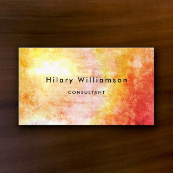 Boho Chic Golden Yellow Grunge Abstract Art Business Card by TabbyGun at Zazzle