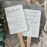 Boho Chic Green and White Wedding Program Hand Fan<br><div class="desc">This boho chic green and white wedding program hand fan is perfect for a minimalist wedding ceremony. The neutral olive sage green and white modern bohemian design features simple rustic calligraphy with a unique yet classic style. Personalize your wedding program with you names, wedding date, location, thank you message, order...</div>