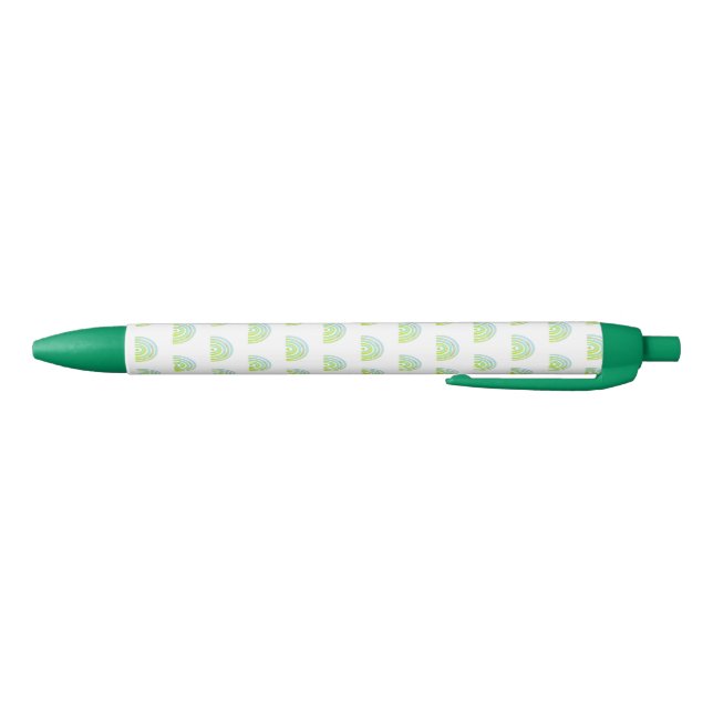 Boho Chic Green Rainbow Pattern Pen (Bottom)