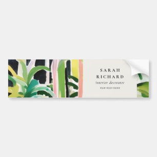 Boho Chic Green Tropical Leafy Foliage Botanical Bumper Sticker