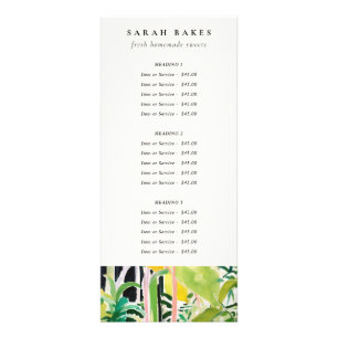 Boho Chic Green Tropical Leafy Foliage Botanical Rack Card