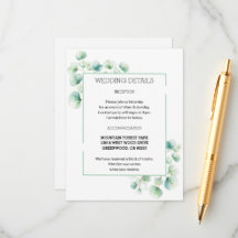 Boho Chic Green Watercolor Leaves Wedding
