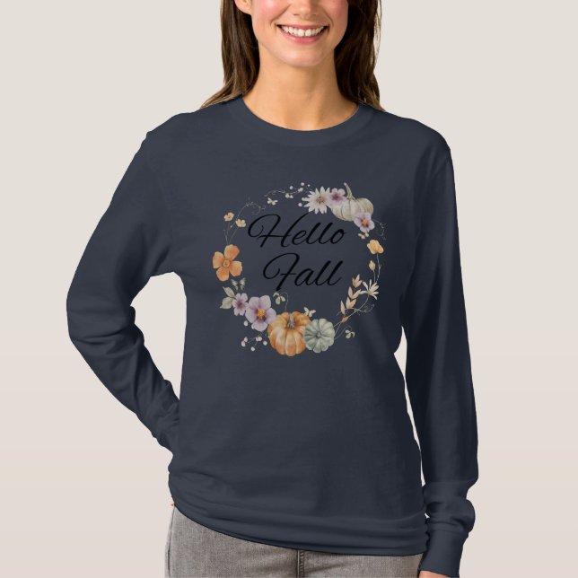 Boho Chic Hello Fall Botanical Shirt (Front)