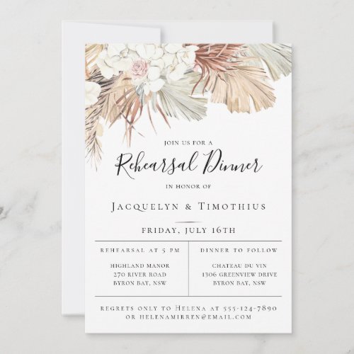 Boho_Chic Jungle Botanical Rehearsal Dinner Invite