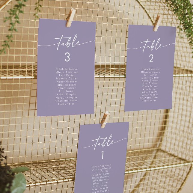 Boho Chic Lavender Purple Hanging Seating Chart Invitation (Creator Uploaded)