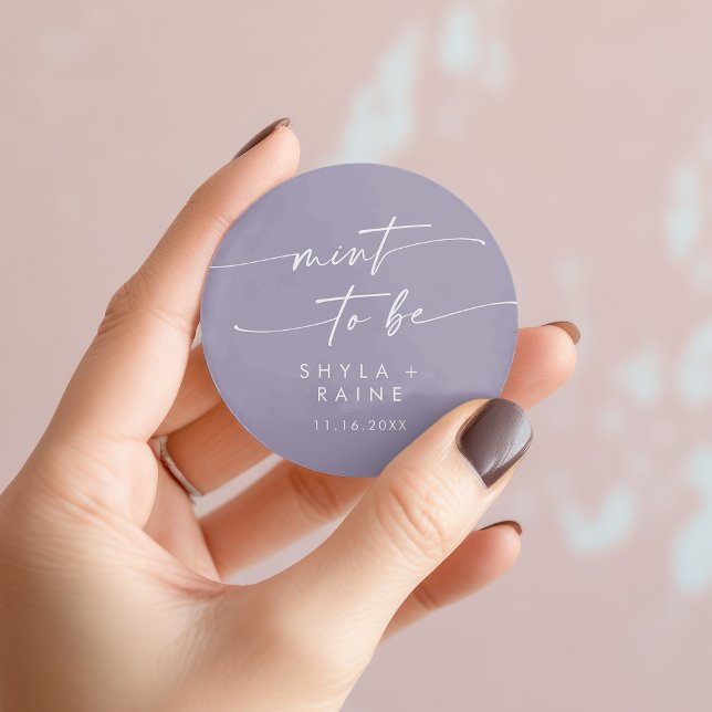 Boho Chic Lavender Purple Mint To Be Favor Sticker (Boho Chic Lavender Purple Mint To Be Favor Sticker)