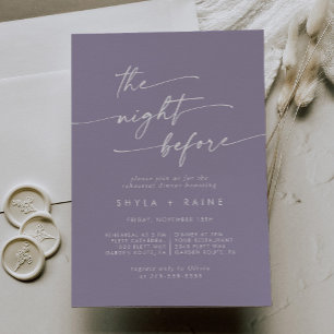 Boho Chic Lavender Purple Rehearsal Dinner Invites