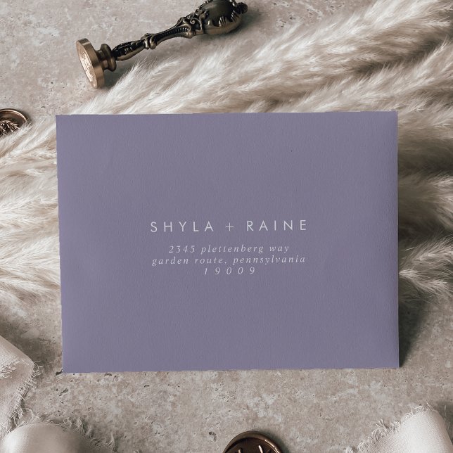 Boho Chic Lavender Purple Self-Addressed RSVP Envelope (Creator Uploaded)