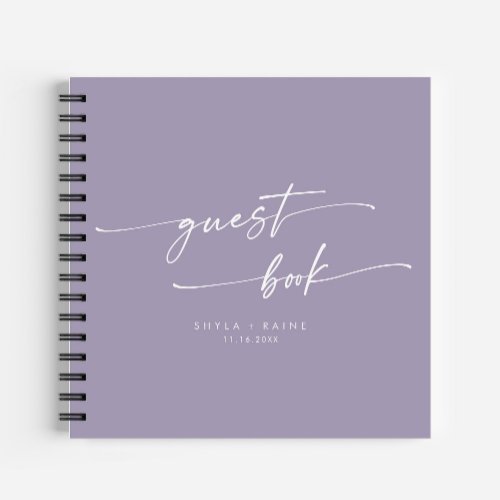 Boho Chic Lavender Purple Wedding Guest Book