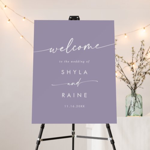 Boho Chic Lavender Purple Wedding Welcome Sign