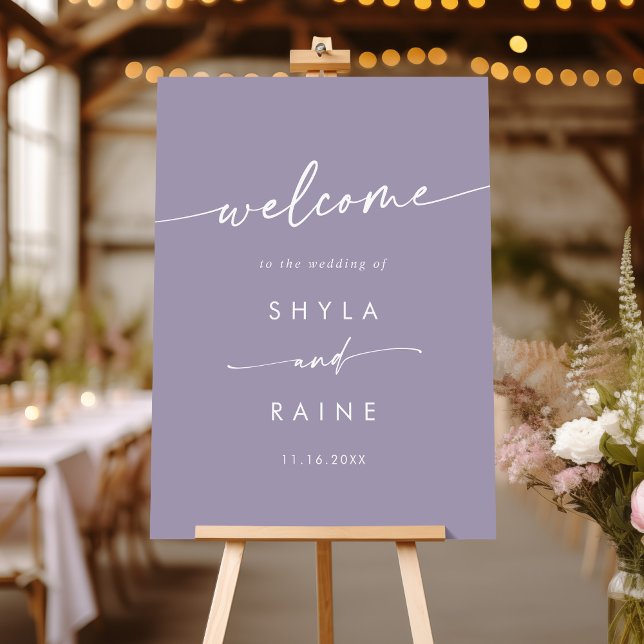 Boho Chic Lavender Purple Wedding Welcome Sign (Creator Uploaded)