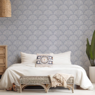 Boho Chic Leaf Scallop Wallpaper
