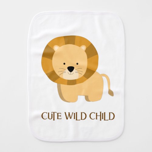 Boho Chic Lion Cute Wild Child Baby Burp Cloth