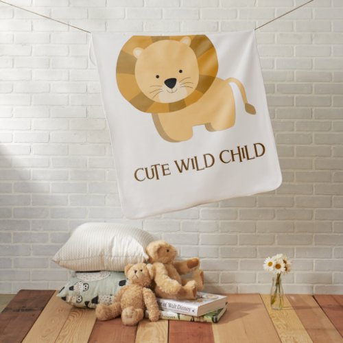 Boho Chic Lion Drawing Cute Wild Child Baby Blanket