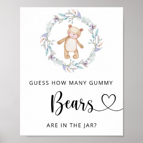 Boho chic little bear guess how many GUMMY bears Poster