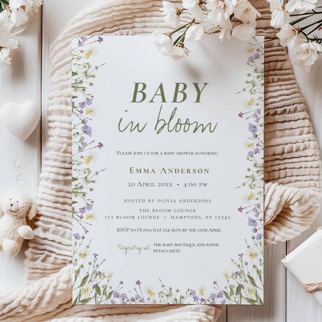 Boho Chic Little Wildflower Baby Shower Invitation (Creator Uploaded)