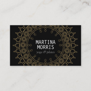 Boho Chic Mandala Black/Gold Business Card