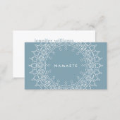 Boho Chic Mandala Namaste Yoga Blue Business Card (Front/Back)