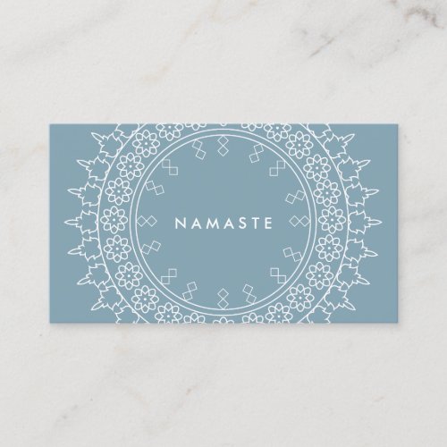 Boho Chic Mandala Namaste Yoga Blue Business Card