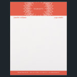 Boho Chic Mandala Namaste Yoga Coral Letterhead<br><div class="desc">Coordinates with the Boho Chic Mandala Namaste Yoga Coral Business Card Template by 1201AM. A decorative mandala brings a worldly vibe to this yoga inspired letterhead template. Great for yoga teachers,  studios,  instructors,  pilates,  meditation and more. Art and design © 1201AM CREATIVE</div>