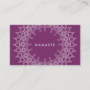 Boho Chic Mandala Namaste Yoga Purple Business Card