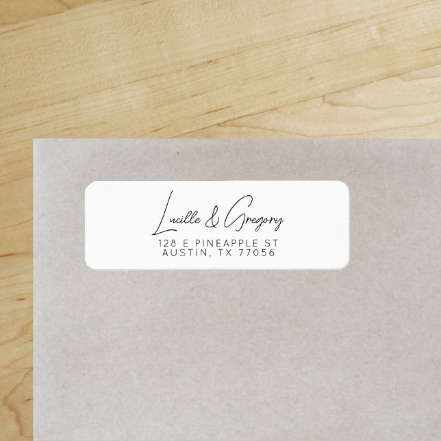 Boho Chic Minimal Couples Return Address Label (Creator Uploaded)
