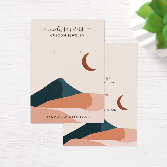 Boho Chic Minimal Earring Jewelry Display Card (Desk)