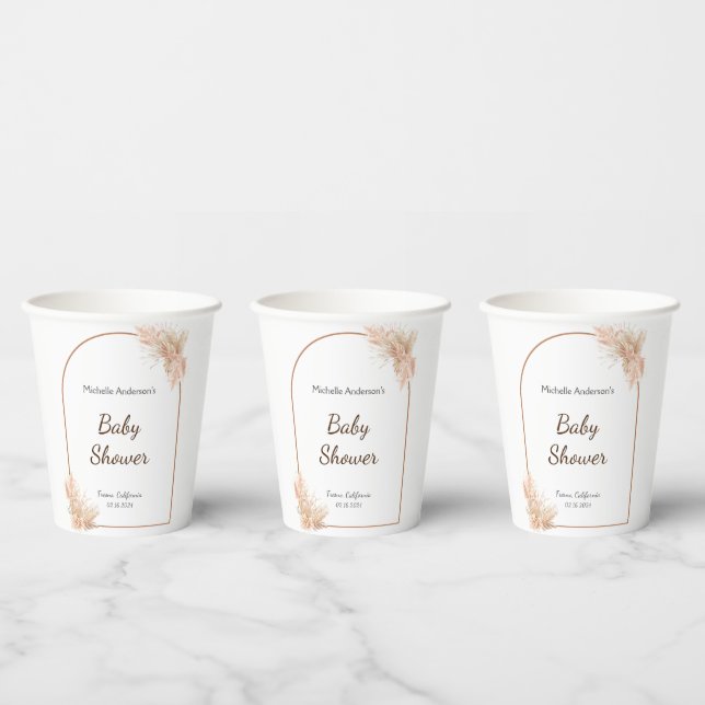 Boho Chic Minimalist Baby Shower Paper Cups (Multi)