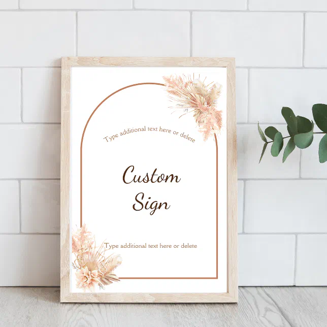 Boho Chic Minimalist Custom Sign Poster | Zazzle