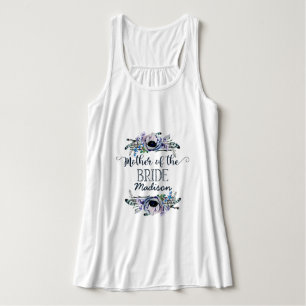 Boho Chic Mint & Navy Floral Mother of the Bride Tank Top