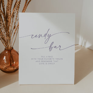 Boho Chic Modern Dusty Purple Candy Bar Wedding Pedestal Sign