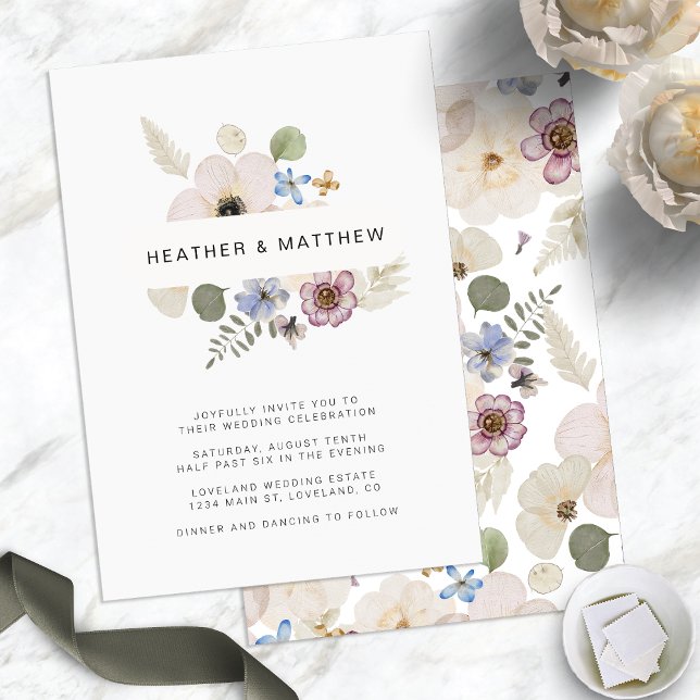 Boho Chic Modern Floral Wedding Invitation (Boho Chic Modern Floral Wedding Invitation by Painted Paperie
)