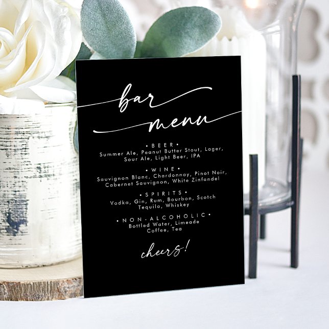 Boho Chic Modern Simple Black Wedding Bar Acrylic Sign (Boho Chic Modern Simple Black Wedding Bar Acrylic Sign)