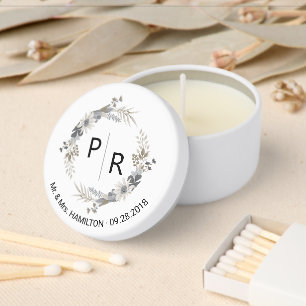 Boho Chic Monogram Wedding Mini Candle Favors