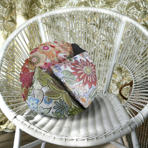 Boho Chic Multi colored faux Embroidered Pillows