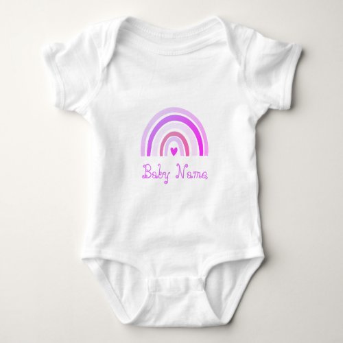 Boho Chic Name Purple Rainbow Baby Bodysuit